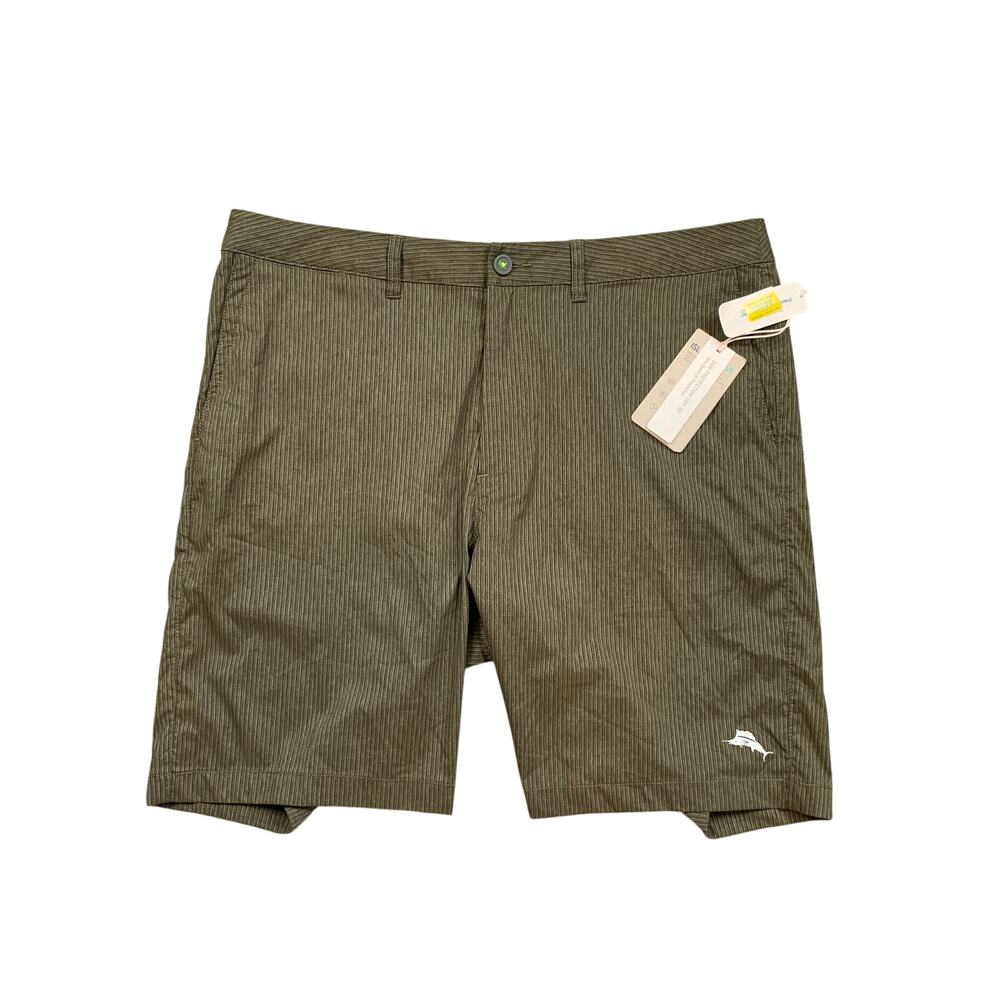 Tommy Bahama Shorts Mens 38 Moss Cayman Isles Striped Island Active Nylon Blend